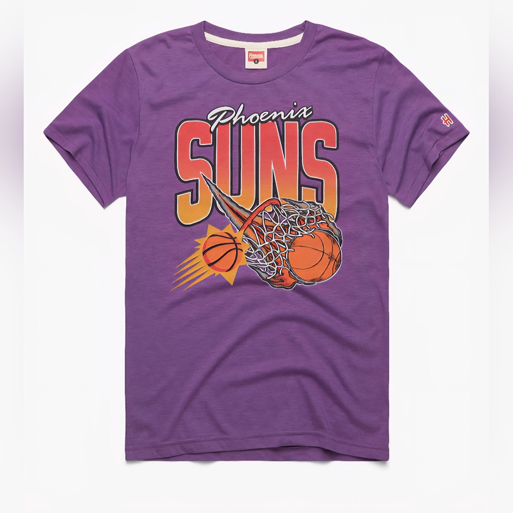NEW Vintage-Style Phoenix Suns Basketball Logo Purple T-Shirt Sz L